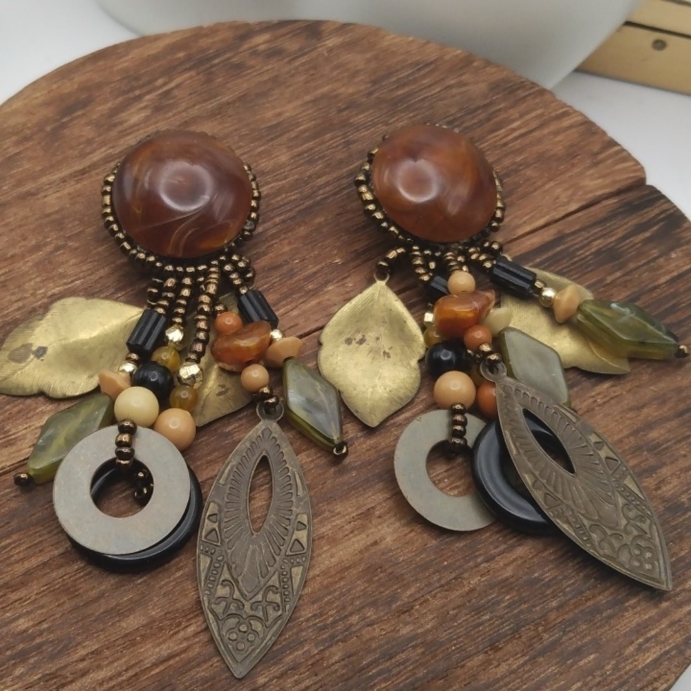 Amber Fairy essence Bohemian dangle‎ earrings E755